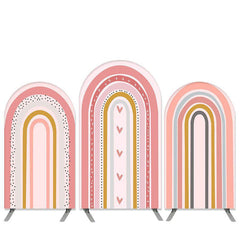 Aperturee Rainbow Theme Pink Birthday Party Arch Backdrop Kit