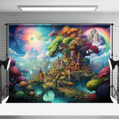 Aperturee - Rainbow Tree Cloud Enchanted Forest Magic Backdrop