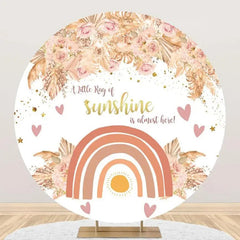 Aperturee - Ray Of Sunshine Boho Round Backdrop For Baby Shower