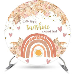 Aperturee - Ray Of Sunshine Boho Round Backdrop For Baby Shower