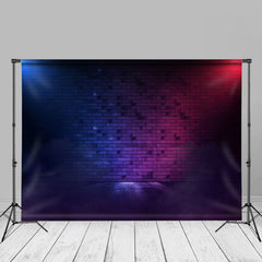 Aperturee - Rays Neon Light Blue Red Brick Photo Studio Backdrop