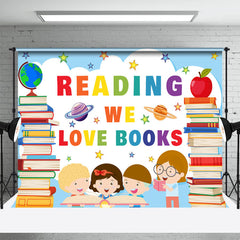 Aperturee - Reading We Love Books School Classroom Backdrop