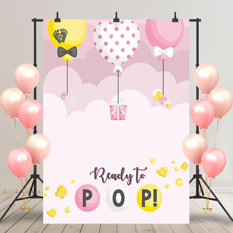 Aperturee - Ready To Pop Hot Air Balloon Baby Shower Backdrop