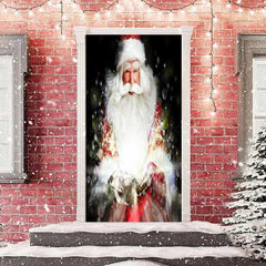 Aperturee - Real Santa Claus Bokeh Door Cover For Christmas