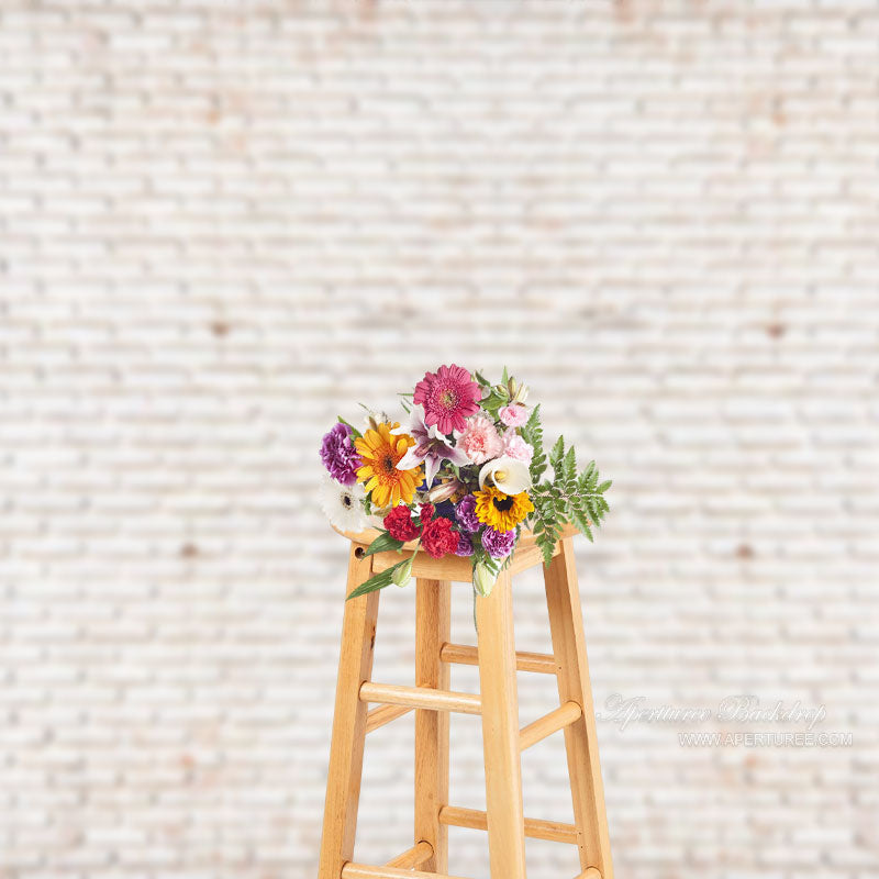 Aperturee - Reclaimed White Brick Wall Backdrop For Photographer