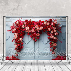 Aperturee - Red And Pink Rose Blue Light Luxury Wall Backdrop