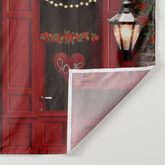 Aperturee - Red Balloon Heart Teddy Shop Valentine Backdrop