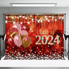 Aperturee - Red Balloons Diamond Class Of 2024 Grad Backdrop