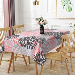 Aperturee - Red Black Dense Repeat Petal Rectangle Tablecloth