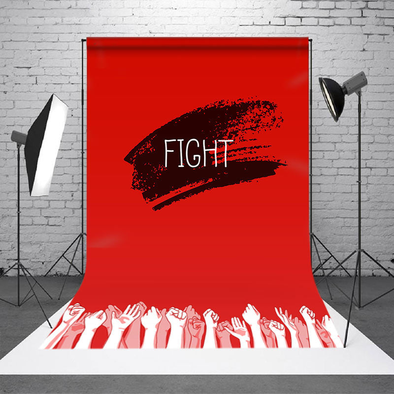 Aperturee - Red Black Fight Clenched Fist Positive Backdrop