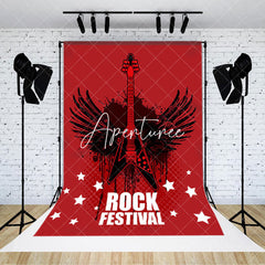 Aperturee - Red Black Stars Wing Rock Festival Party Backdrop