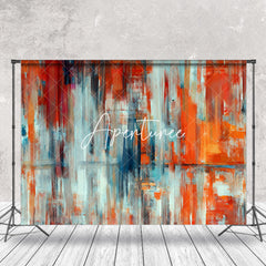 Aperturee - Red Blue Abstract Graffiti Wall Photography Backdrop