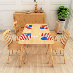 Aperturee - Red Blue American Flag Bokeh Set Of 4 Placemats