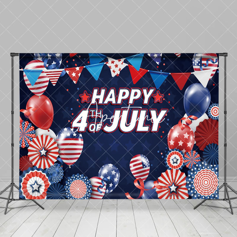 Aperturee - Red Blue July 4 Balloon Independence Day Backdrop