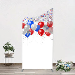 Aperturee - Red Blue Sparkling Arch Independence Day Backdrop