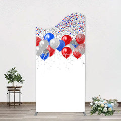 Aperturee - Red Blue Sparkling Arch Independence Day Backdrop