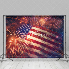 Aperturee - Red Blue Star Spark Stirpe Independence Day Backdrop