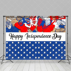 Aperturee - Red Blue Stars Butterfly Independence Day Backdrop