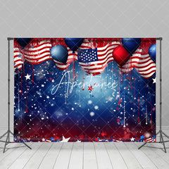 Aperturee - Red Blue USA Flag Bokeh Independence Day Backdrop