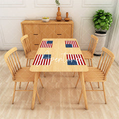 Aperturee - Red Blue Usa Flag Stars Stripe Set Of 4 Placemats