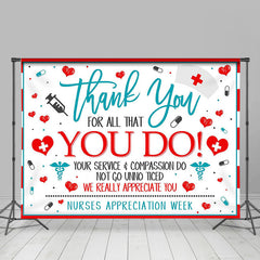 Aperturee - Red Blue White Thank You Appreciate Party Backdrop