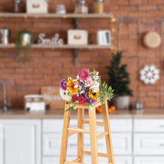 Aperturee - Red Brick Wall Cupboard Merry Christmas Backdrop