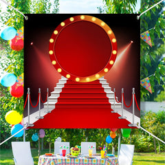 Aperturee - Red Carpet Spotlight Round Light Sign Dance Backdrop