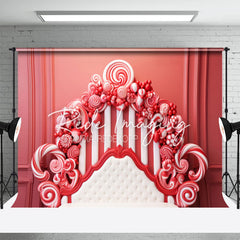 Aperturee - Red Christmas Candy Headboard Photoshoot Backdrop