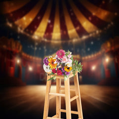 Aperturee - Red Circus Stage Interior Photography Backdrop