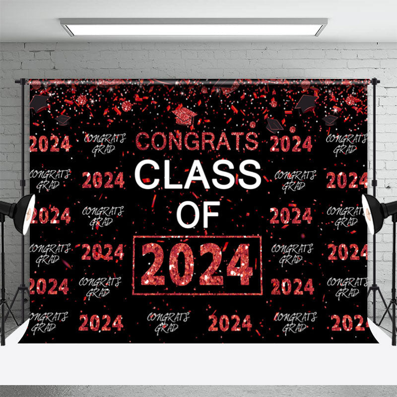 Aperturee - Red Class Of 2024 Congrats Party Black Photo Backdrop