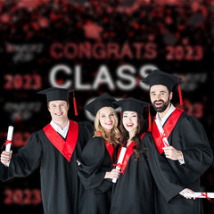 Aperturee - Red Class Of 2023 Congrats Party Black Photo Backdrop