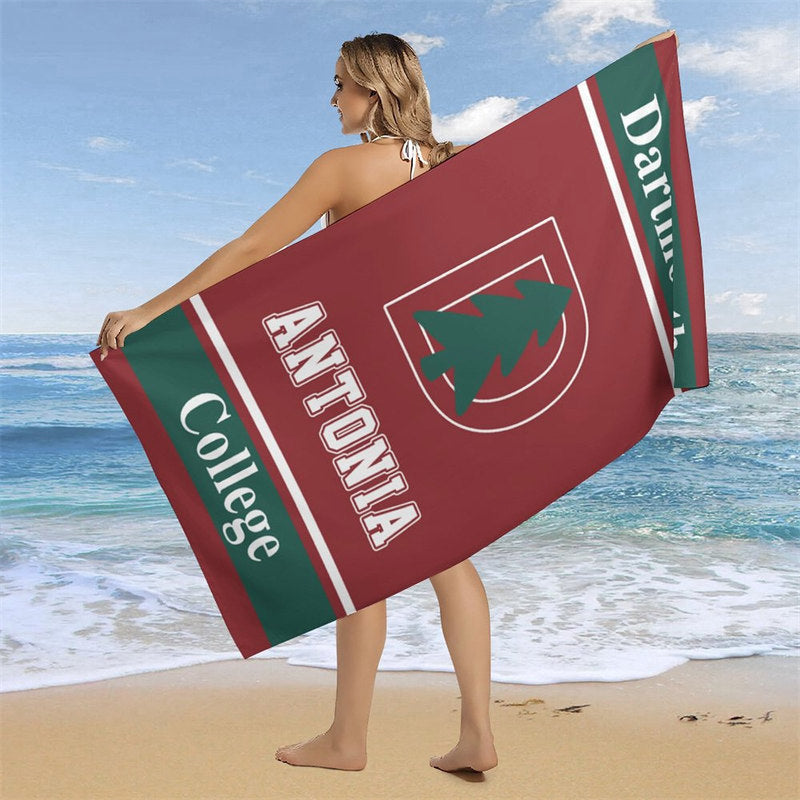 Aperturee - Red Custom Name College Beach Towel Holiday Gifts