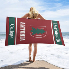 Aperturee - Red Custom Name College Beach Towel Holiday Gifts