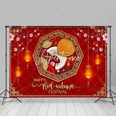 Aperturee - Red Festive Lantern Mid Autumn Festival Backdrop