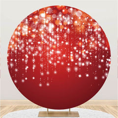 Aperturee Red Glitter Bokeh Theme Simple Circle Birthday Backdrop