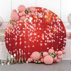 Aperturee Red Glitter Bokeh Theme Simple Circle Birthday Backdrop