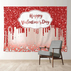 Aperturee Red Glitter Diamond Happy Valentines Day Backdrop