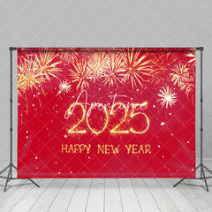 Aperturee - Red Gold Brilliant Happy New Year Celebration Backdrop