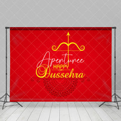 Aperturee - Red Gold Crossbow Arrow Happy Dussehra Backdrop