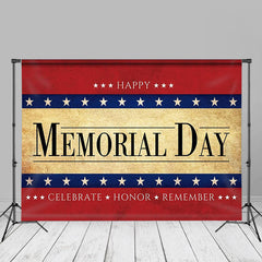 Aperturee - Red Gold Retro Style Memorial Day Backdrop For Photo