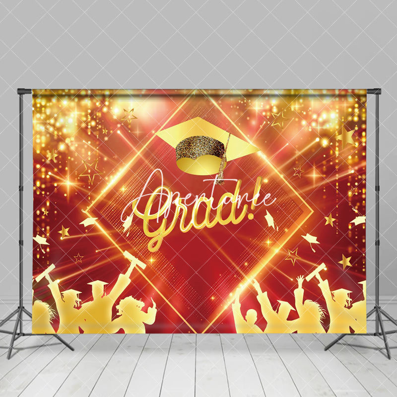 Aperturee - Red Golden Hat Students Bokeh Graduation Backdrop