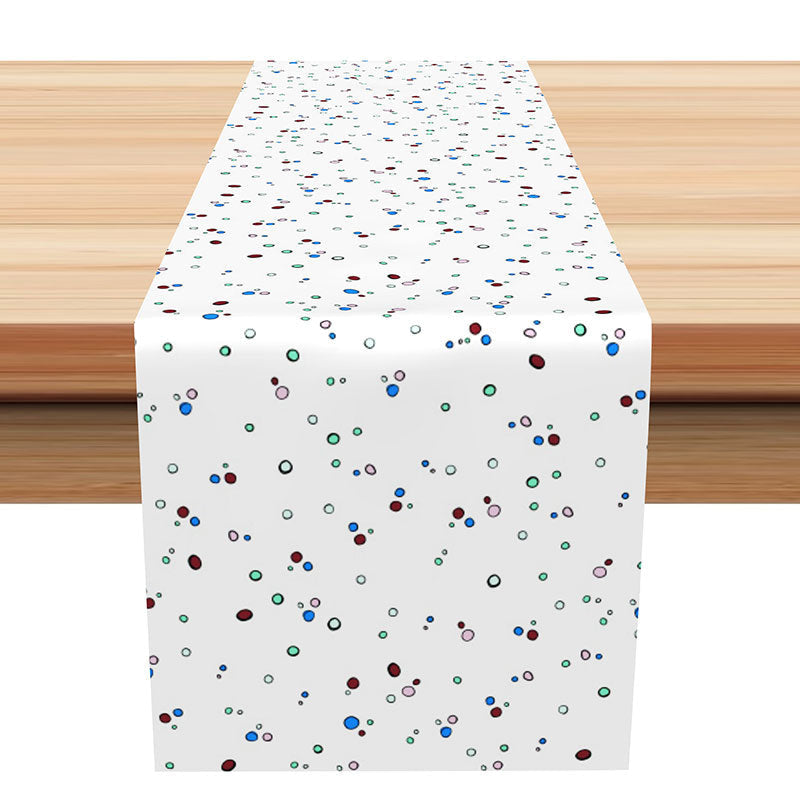 Aperturee - Red Green Blue Dot Simple Morden Farbic Table Runner