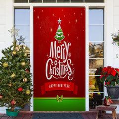 Aperturee - Red Green Happy New Year Merry Christmas Door Cover