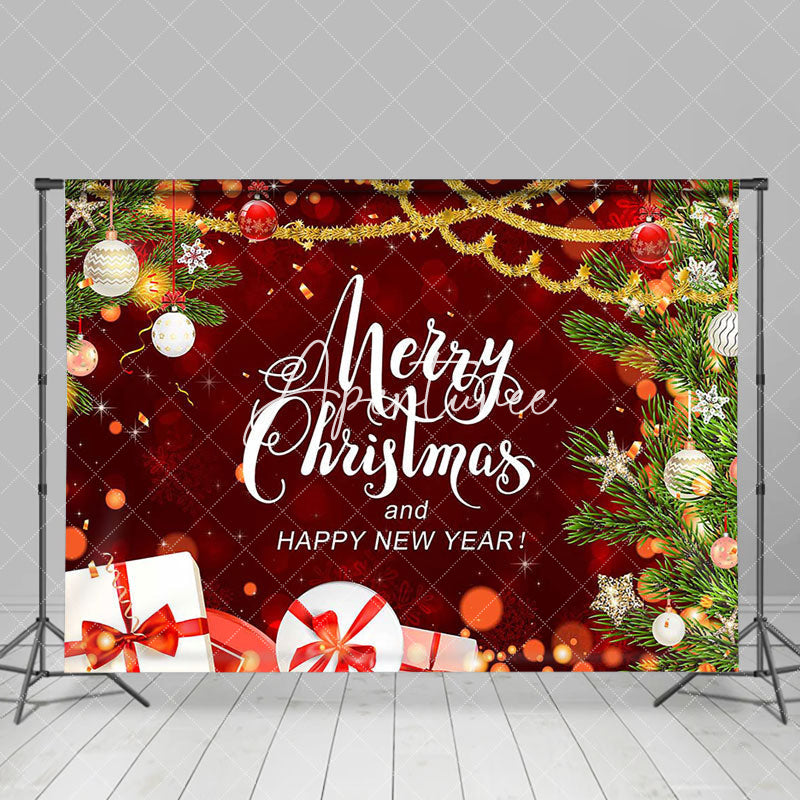 Aperturee - Red Green Merry Christmas Happy New Year Backdrop