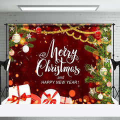 Aperturee - Red Green Merry Christmas Happy New Year Backdrop