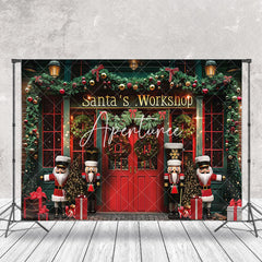 Aperturee - Red Green Santas Workshop Soldier Christmas Backdrop