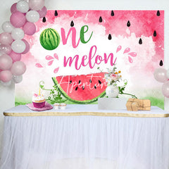 Aperturee - Red Green Watermelon 1st Birthday Party Backdrop