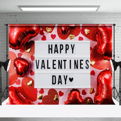 Aperturee - Red Heart Balloon Happy Valentines Day Backdrop