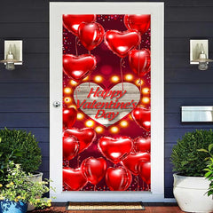 Aperturee - Red Heart Balloons Sign Valentines Day Door Cover