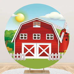 Aperturee - Red House Farm Sun Grass Round Birthday Backdrop